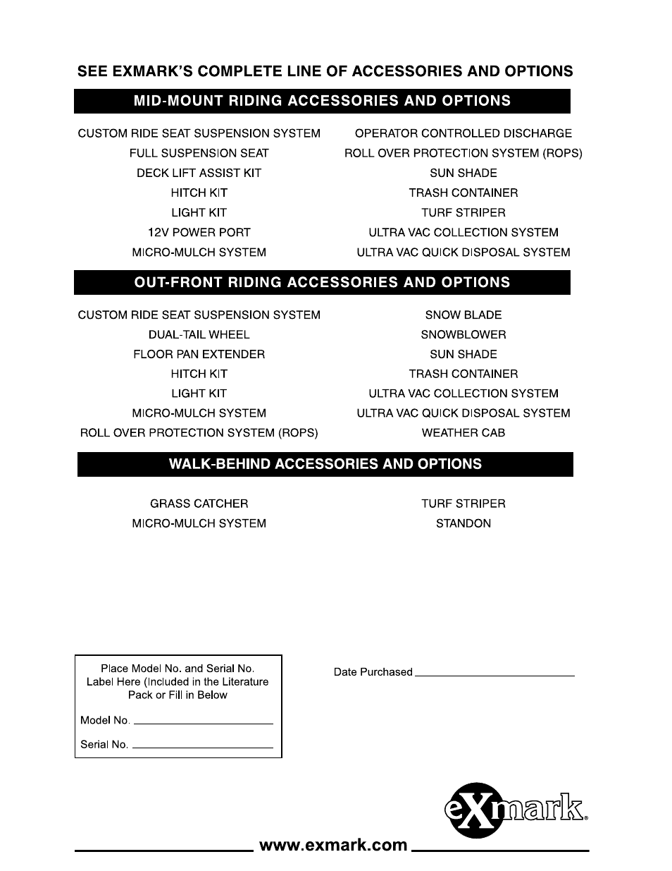 Exmark Lazer Z HP Models User Manual | Page 20 / 20