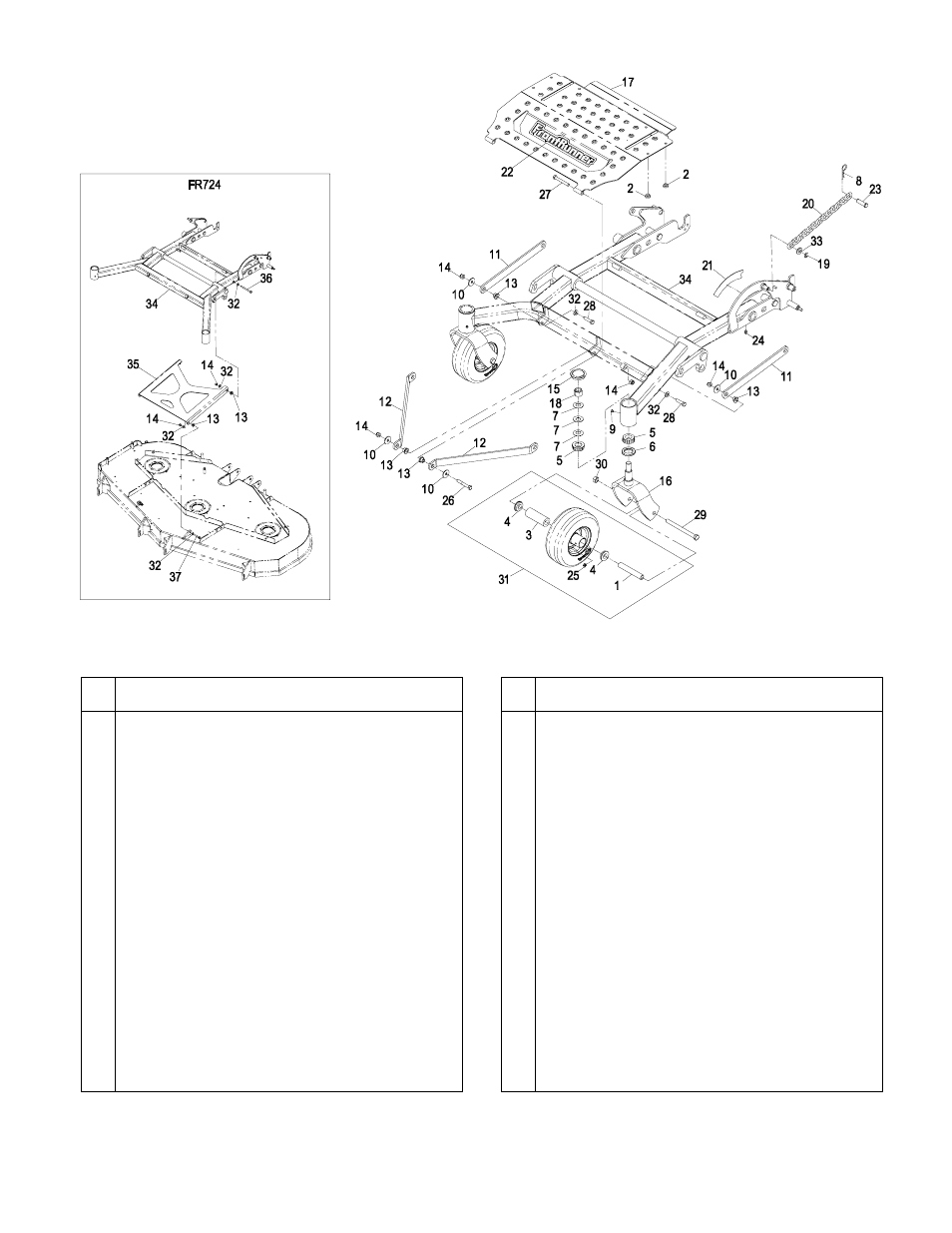Front frame group | Exmark FR724 User Manual | Page 8 / 12
