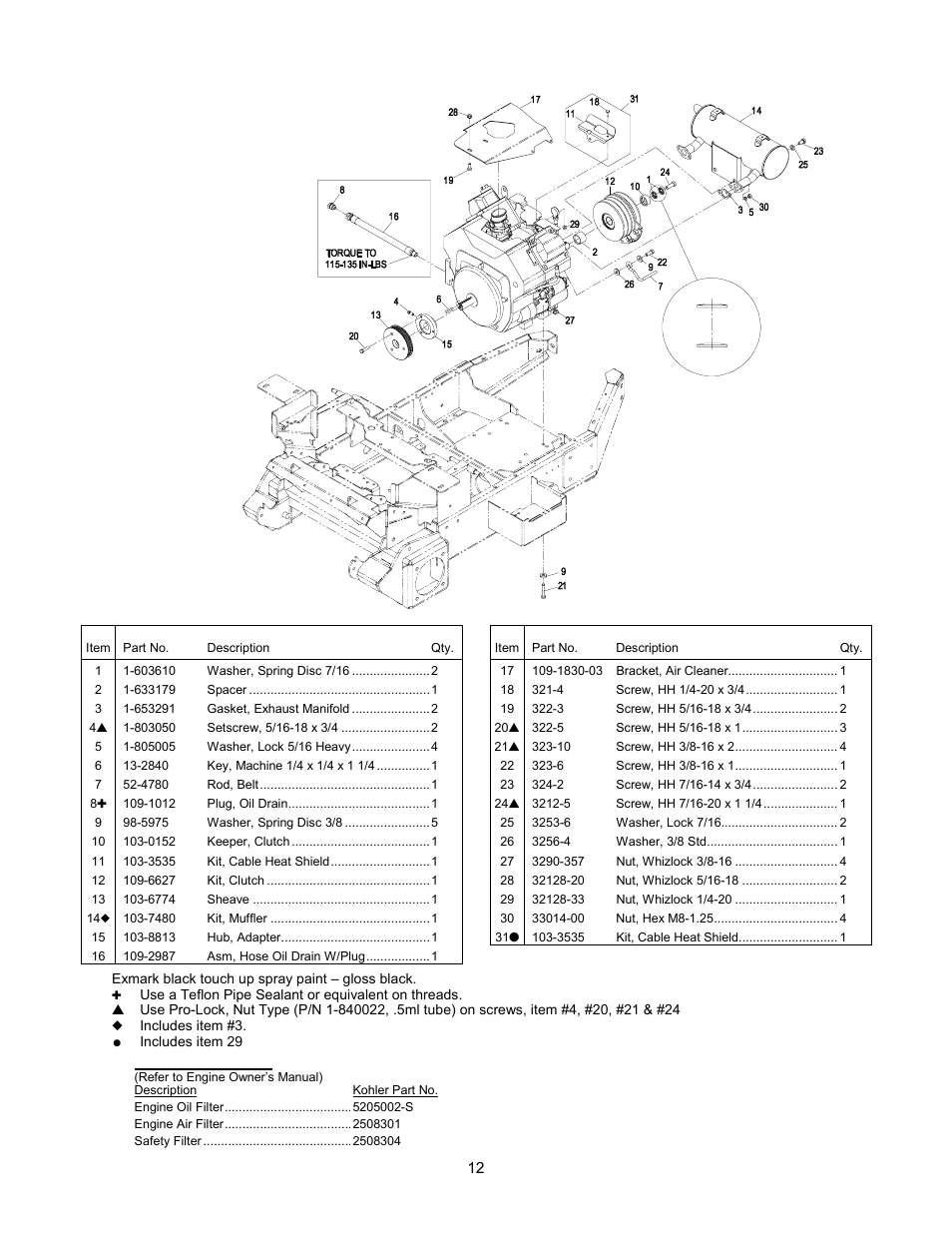 Engine group 27hp | Exmark Frontrunner 4500-341 User Manual | Page 13 / 28
