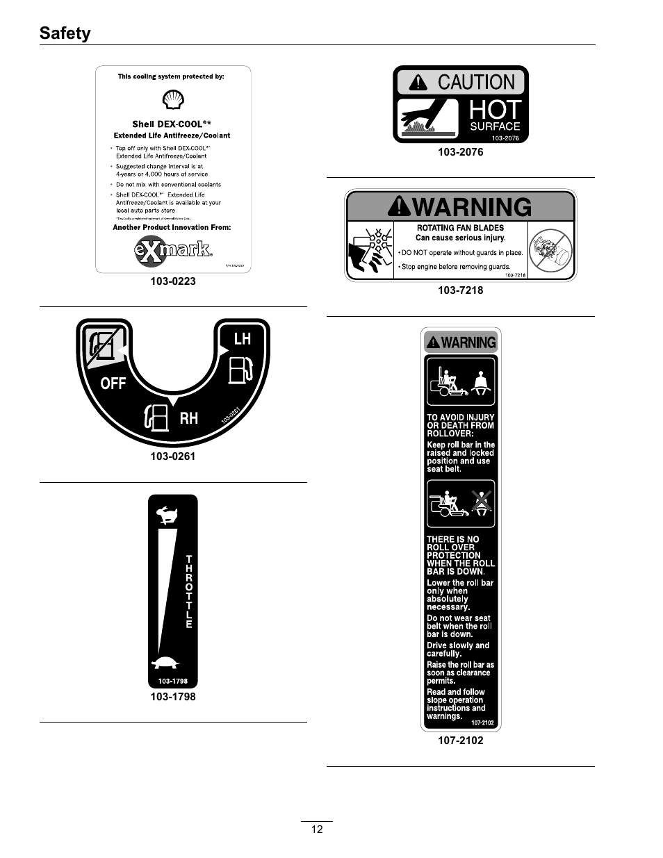 Safety | Exmark Lazer Z D-Series 920 User Manual | Page 12 / 60