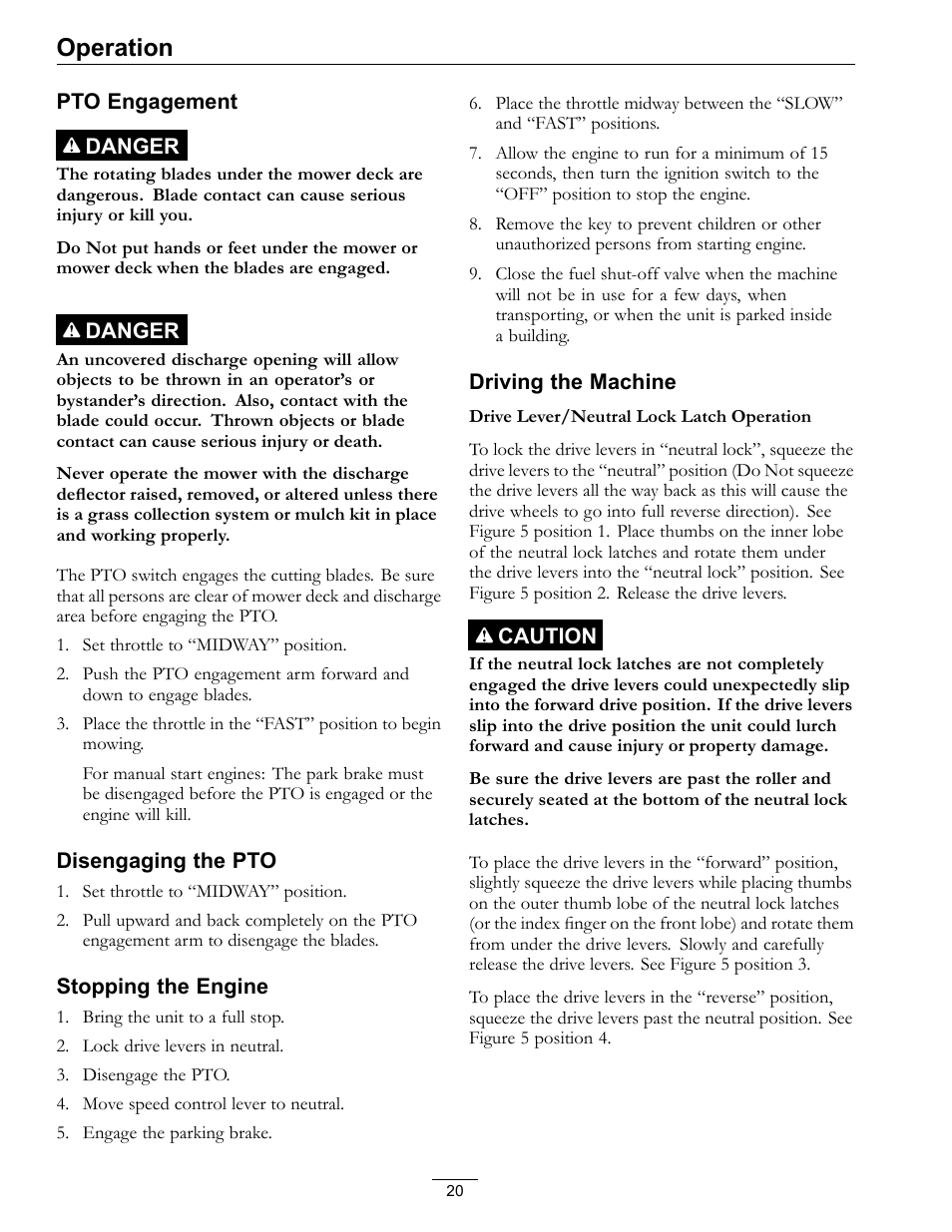Operation | Exmark Turf Tracer HP 4500-540 Rev. B User Manual | Page 20 / 48