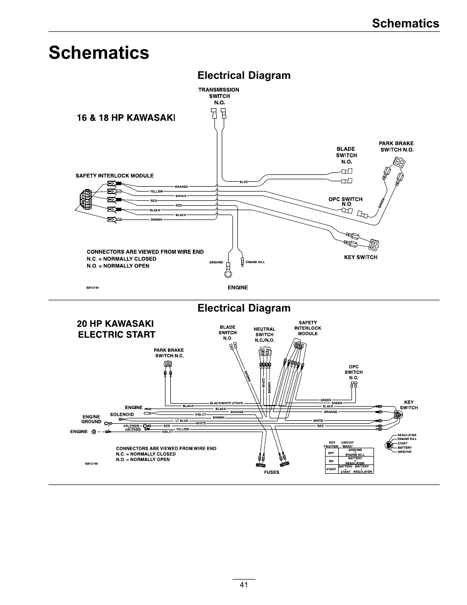 Schematics | Exmark Turf Tracer HP 4500-540 Rev. B User Manual | Page 41 / 48