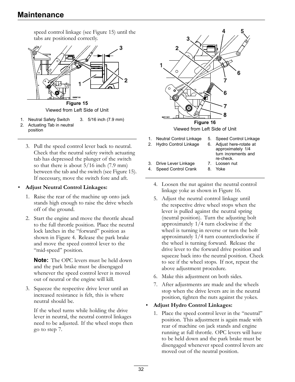 Maintenance | Exmark Turf Tracer 4500-528 User Manual | Page 32 / 44
