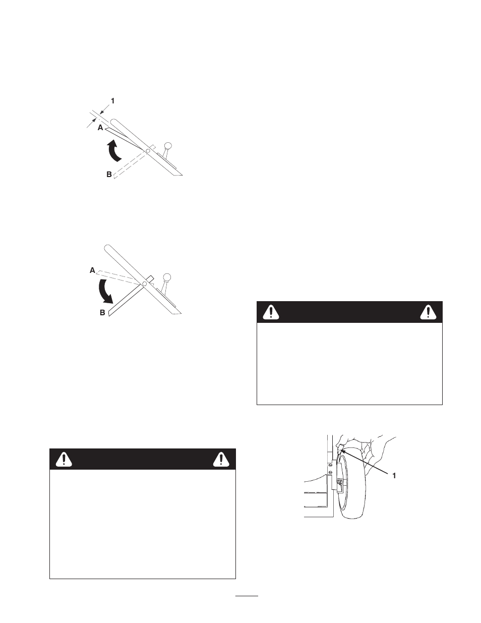 Adjusting the cutting height, Danger | Exmark M216KASPC User Manual | Page 15 / 32
