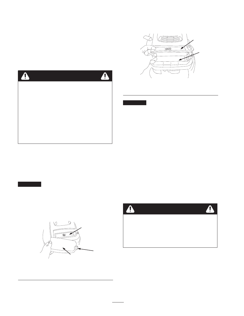 Cleaning the discharge tunnel and plug, Servicing the air filter, Changing the engine oil | Warning | Exmark M216KASPC User Manual | Page 20 / 32