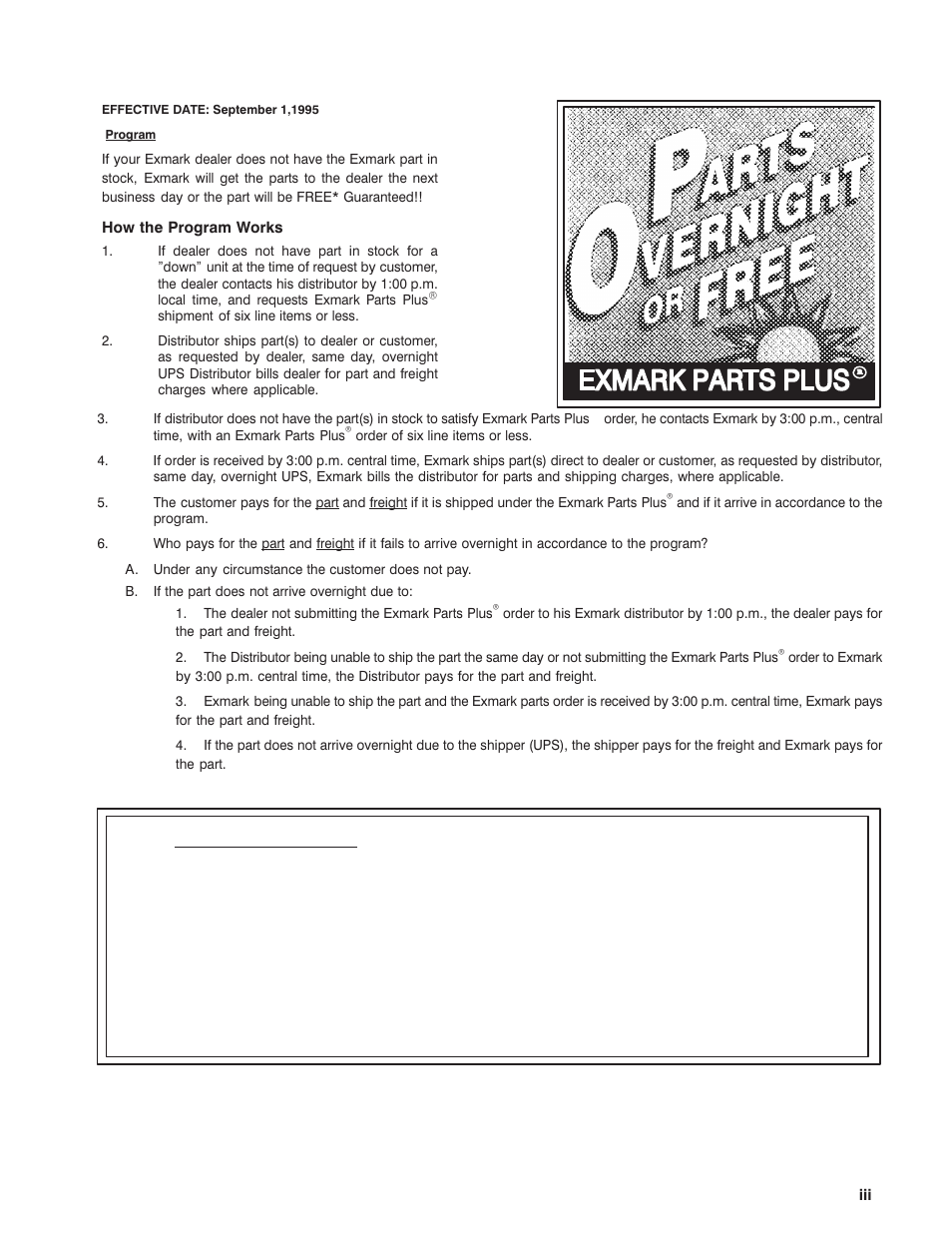 Exmark parts plus, Program | Exmark M216KASPC User Manual | Page 3 / 32
