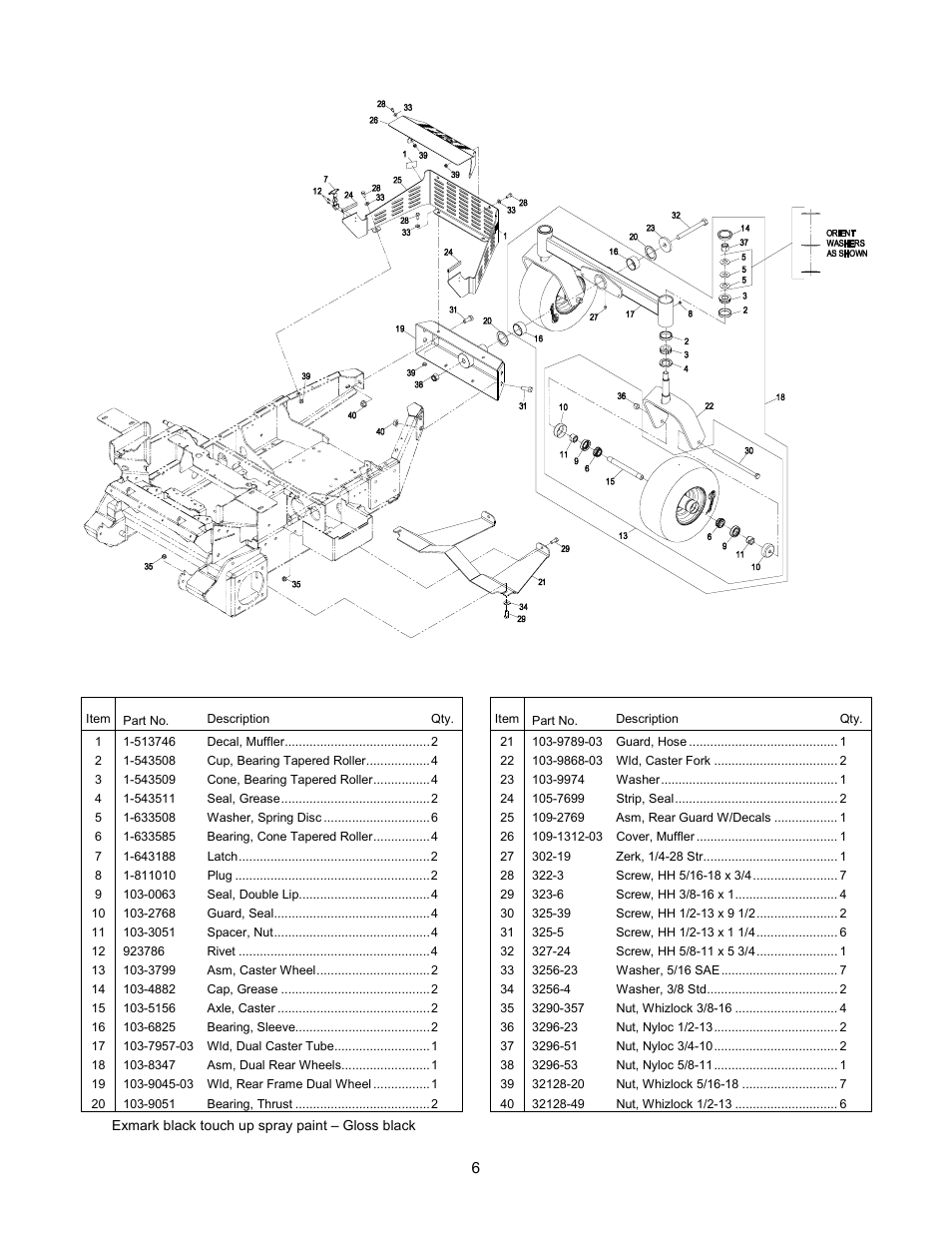 Rear frame group | Exmark FrontRunner Diesel User Manual | Page 7 / 24