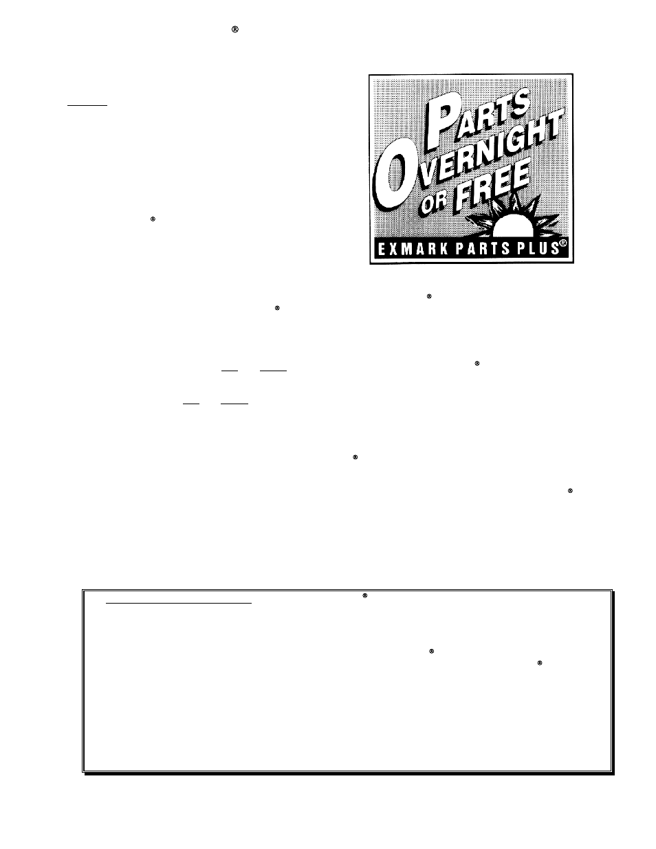 Exmark parts plus, Program | Exmark TR23KC User Manual | Page 3 / 48