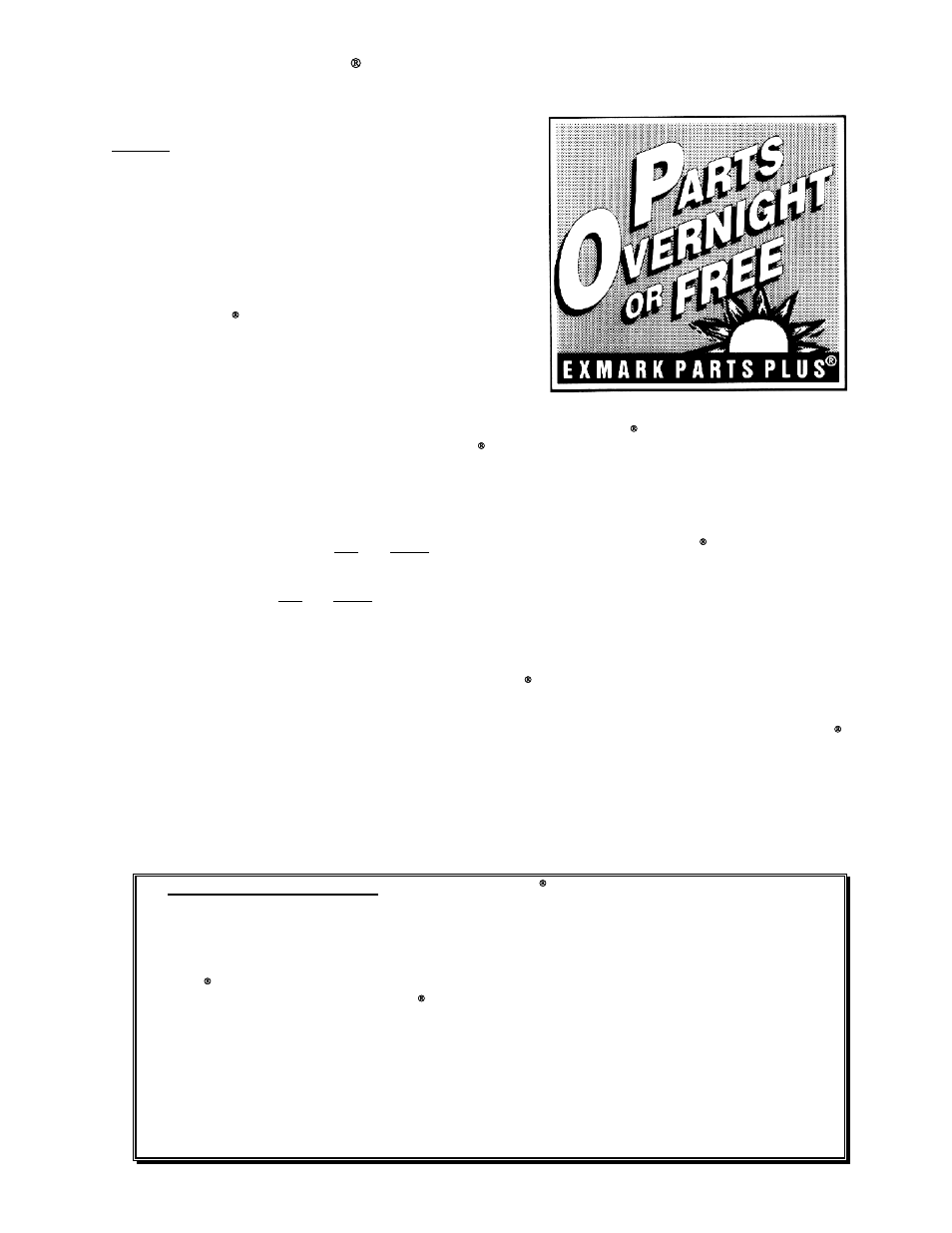 Exmark parts plus, Program | Exmark Lazer Z XP User Manual | Page 3 / 60