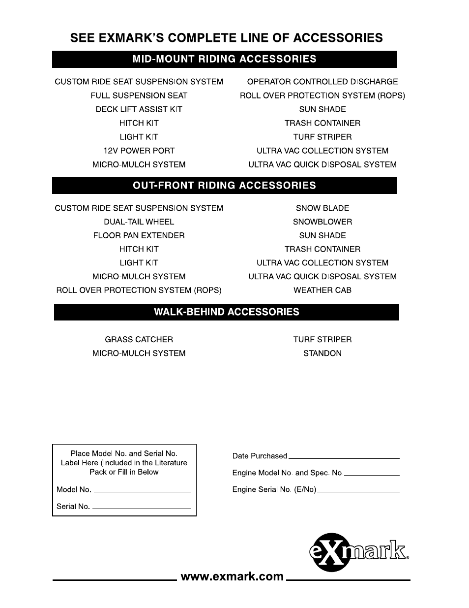 Exmark Lazer XS 4500-380 User Manual | Page 32 / 32