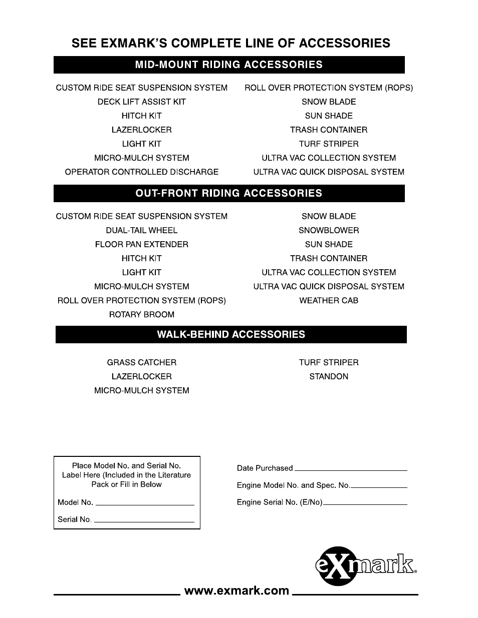 Exmark Phazer User Manual | Page 20 / 20