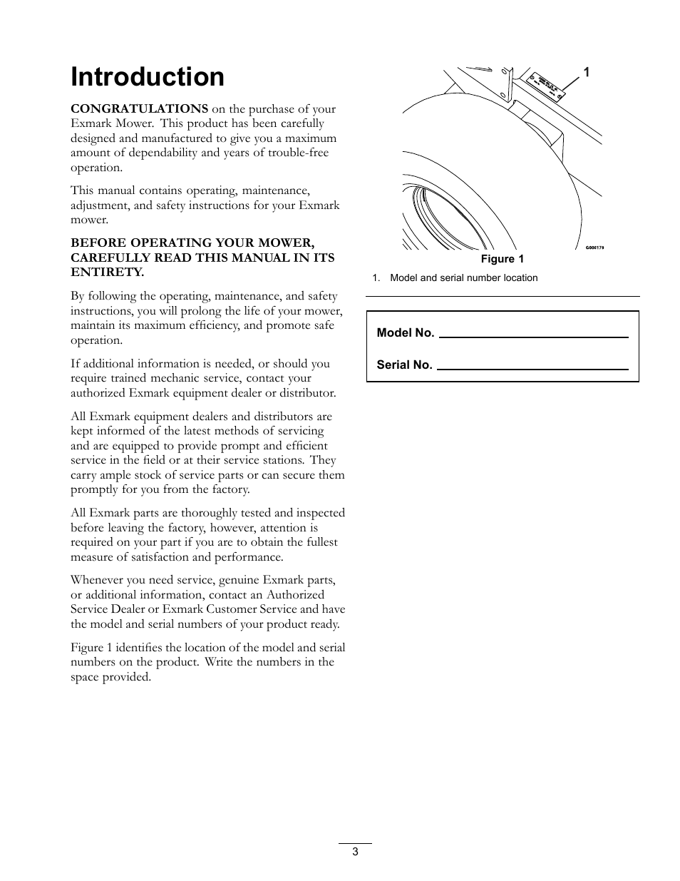 Introduction | Exmark Turf Tracer TT20KCE User Manual | Page 3 / 44