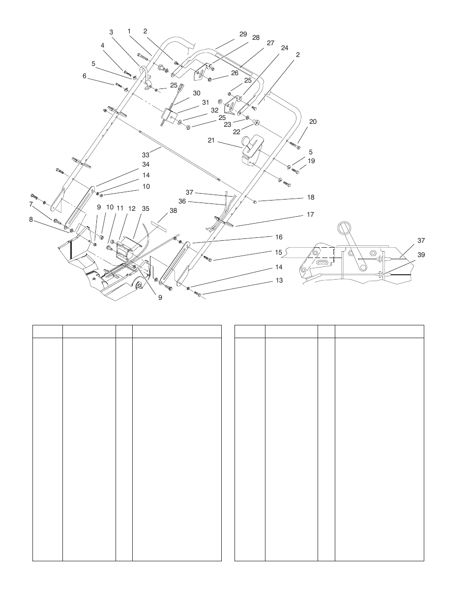 Handle assembly | Exmark M216KA User Manual | Page 8 / 12