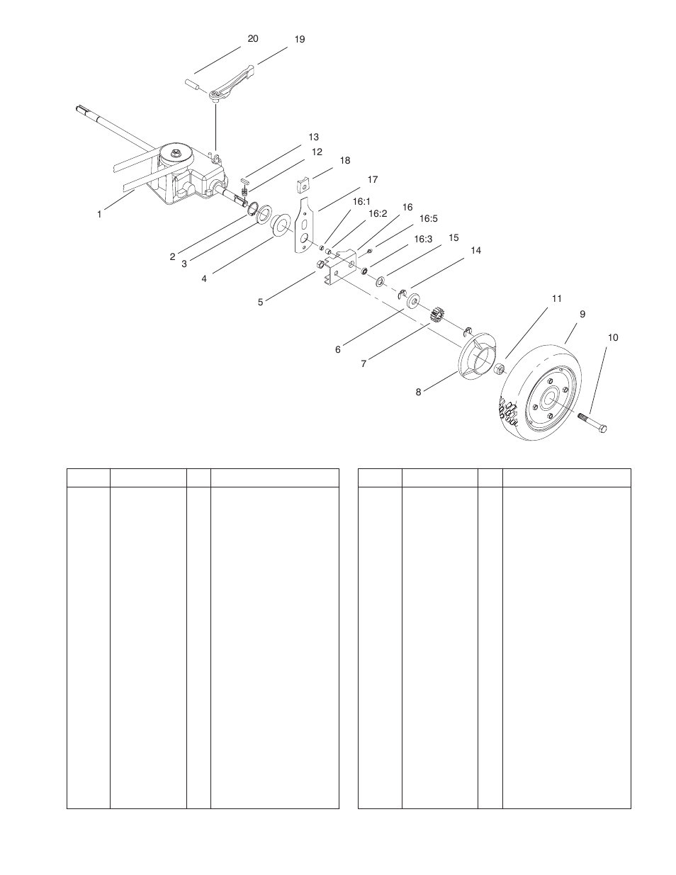 Rear axle assembly | Exmark M216KA User Manual | Page 9 / 12
