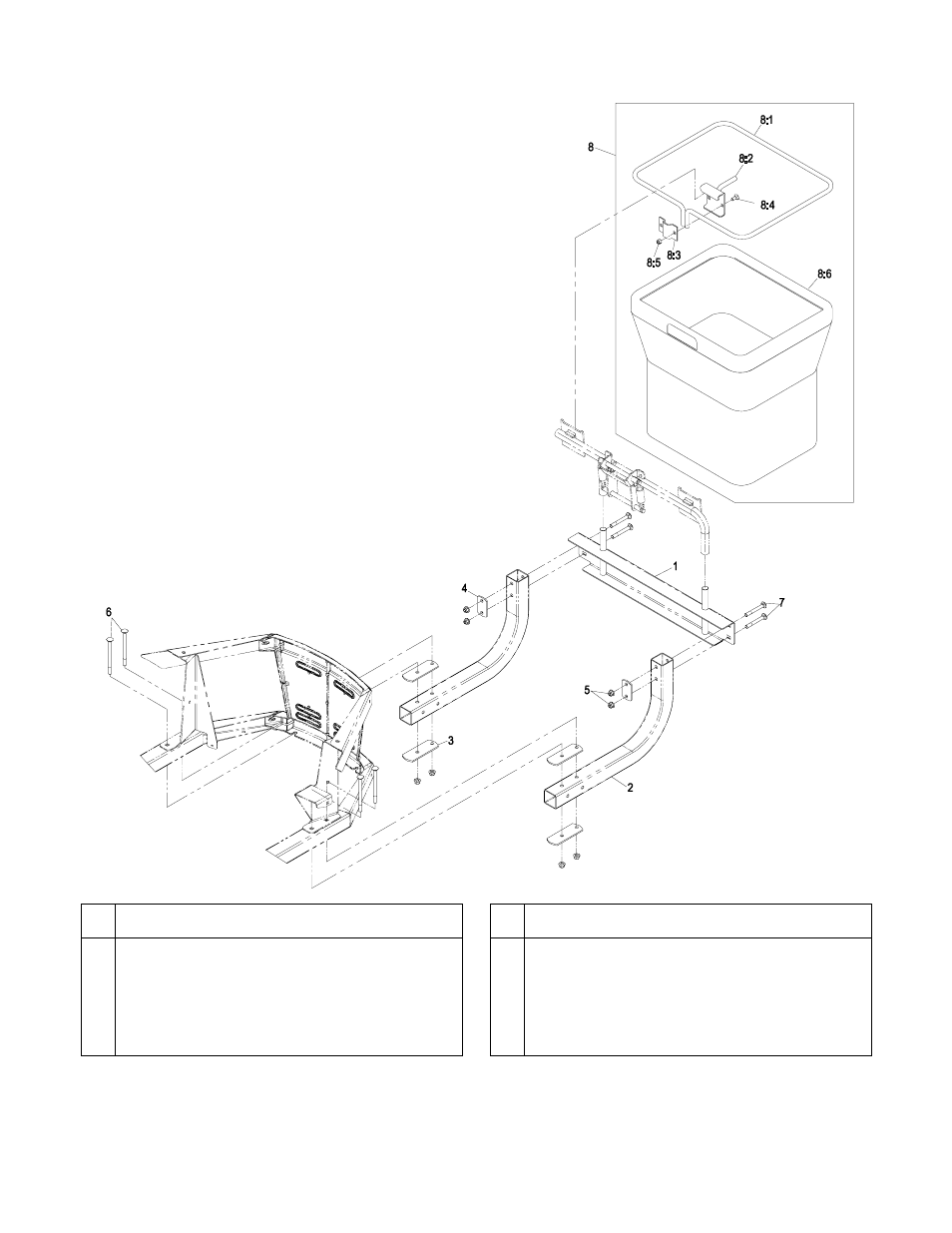 Bagger frame mount assembly | Exmark Quest Bagger User Manual | Page 9 / 12