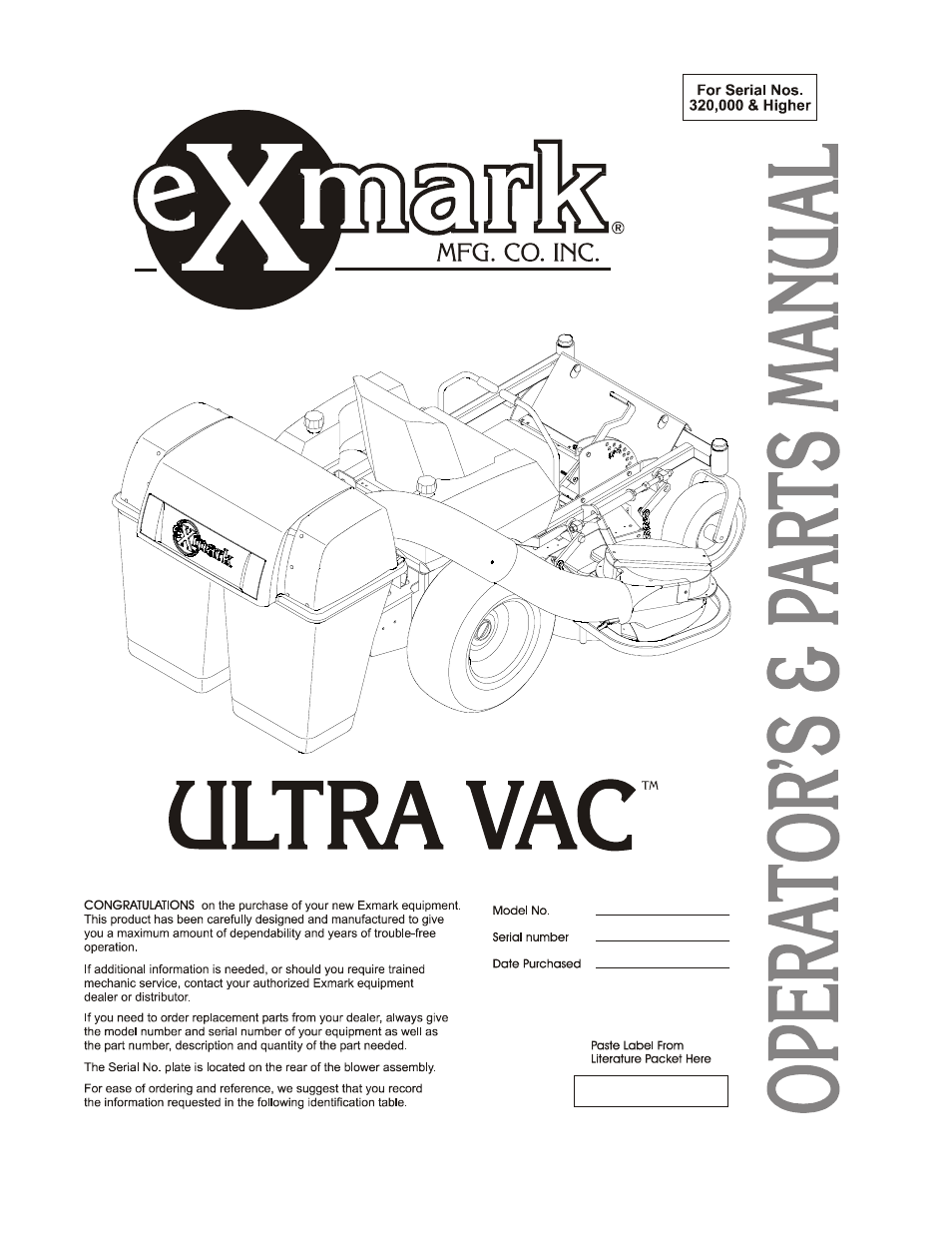 Exmark Ultra Vac User Manual | 40 pages