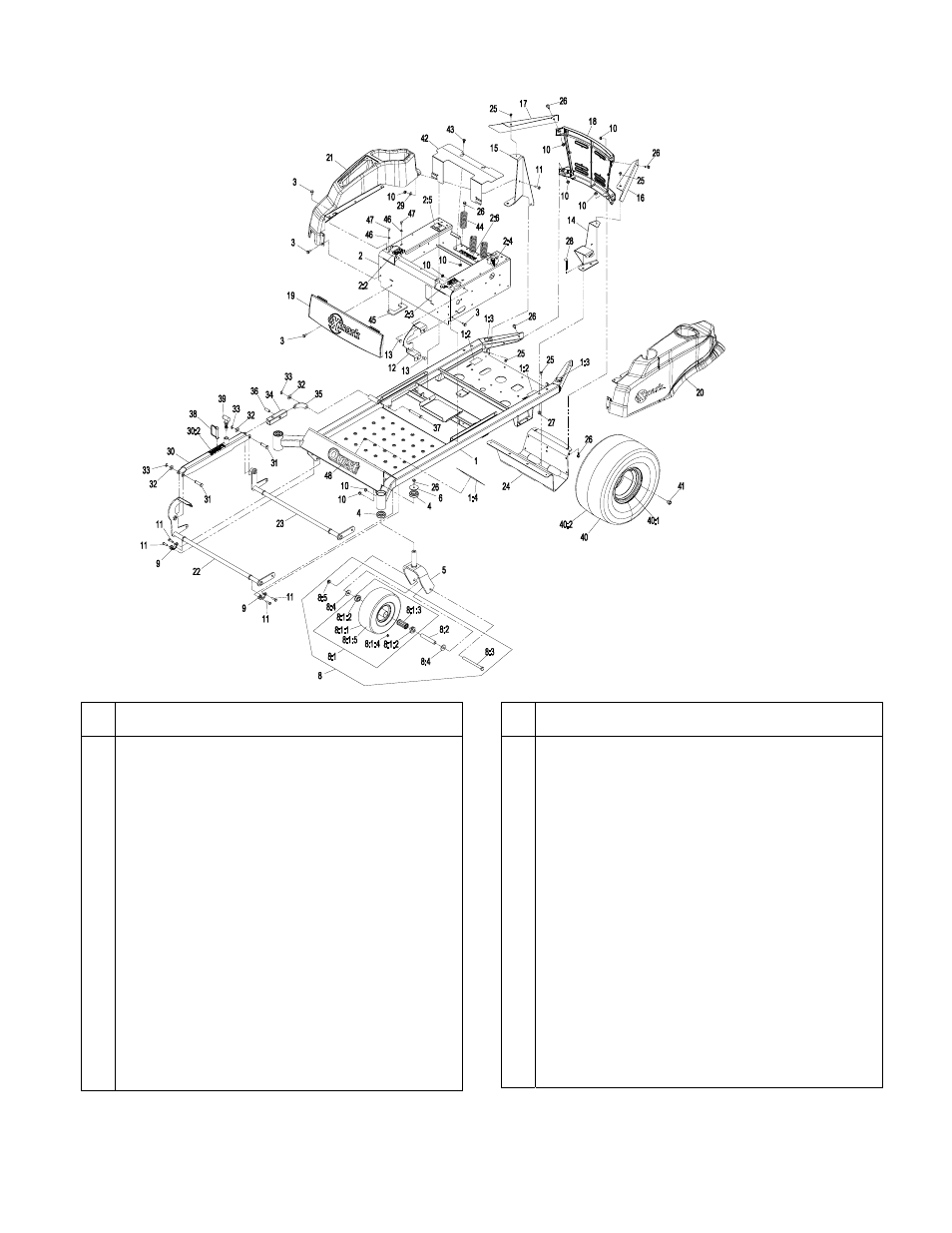 Frame group | Exmark QUEST 4500-339 User Manual | Page 9 / 24