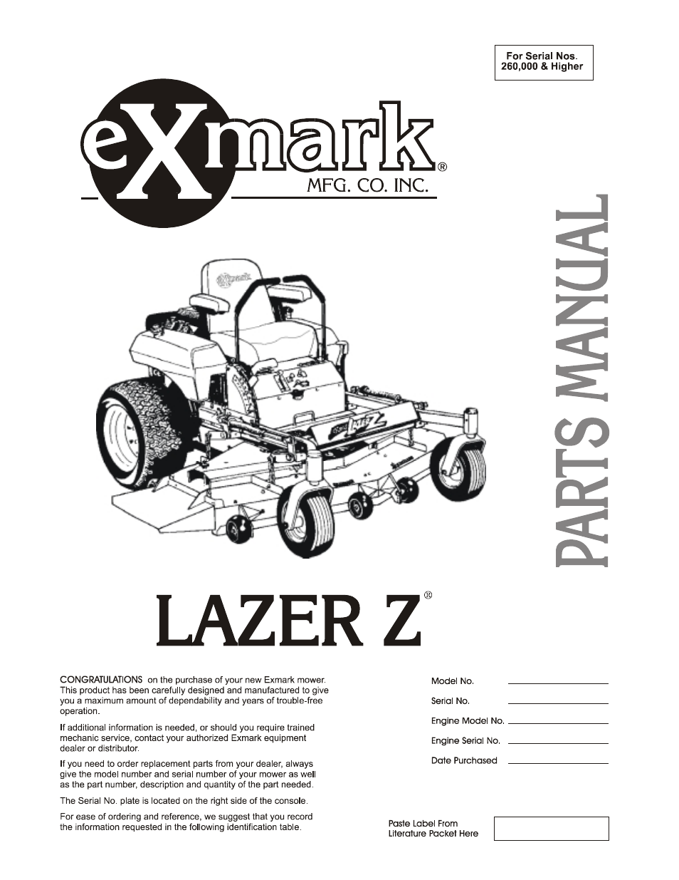 Exmark LAZER Z 103-0656 User Manual | 40 pages