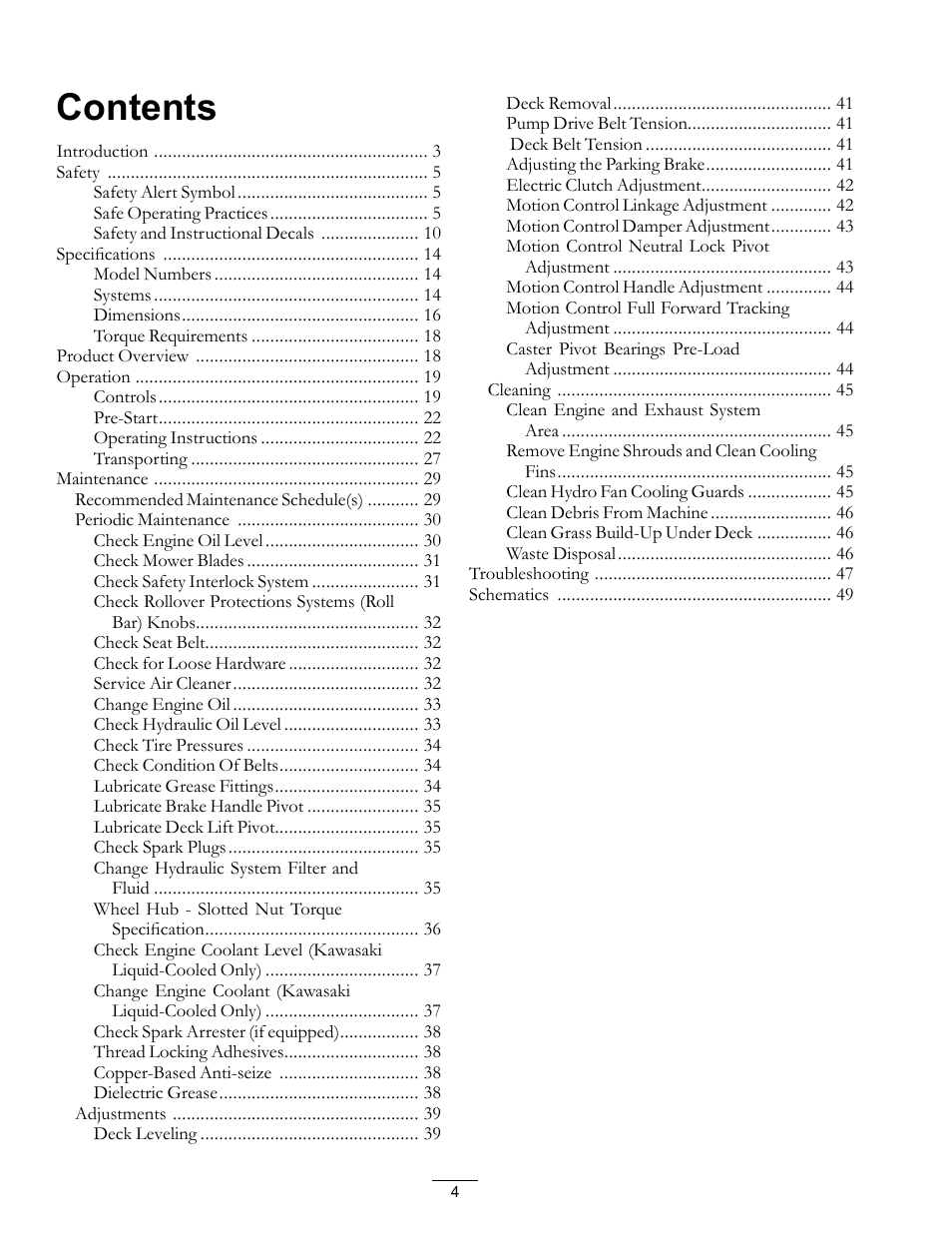 Exmark Advantage Series 4500-466 User Manual | Page 4 / 60