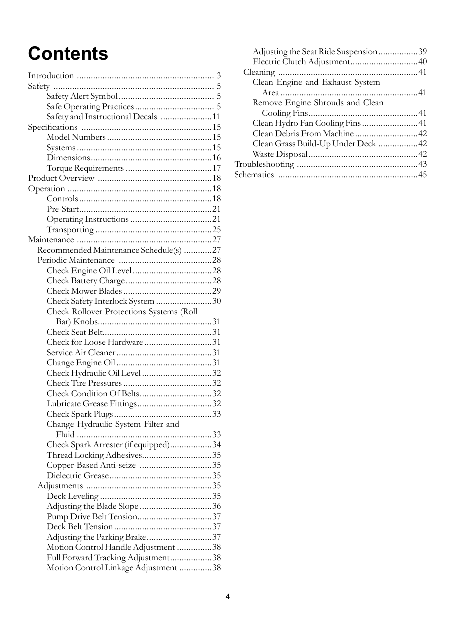 Exmark Pioneer S-Series 920 User Manual | Page 4 / 52