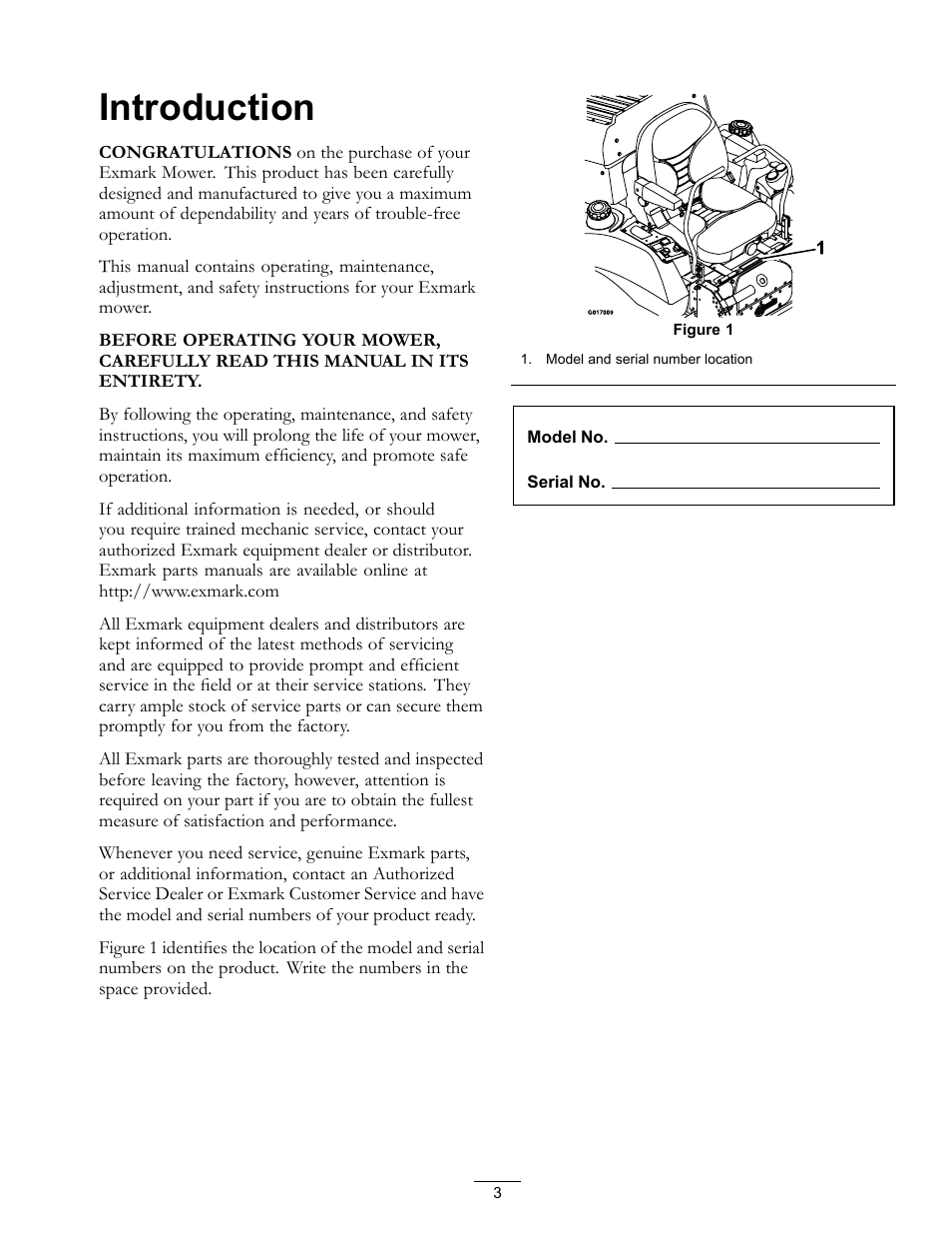 Introduction | Exmark Lazer Z DS-Series LZDS User Manual | Page 3 / 60
