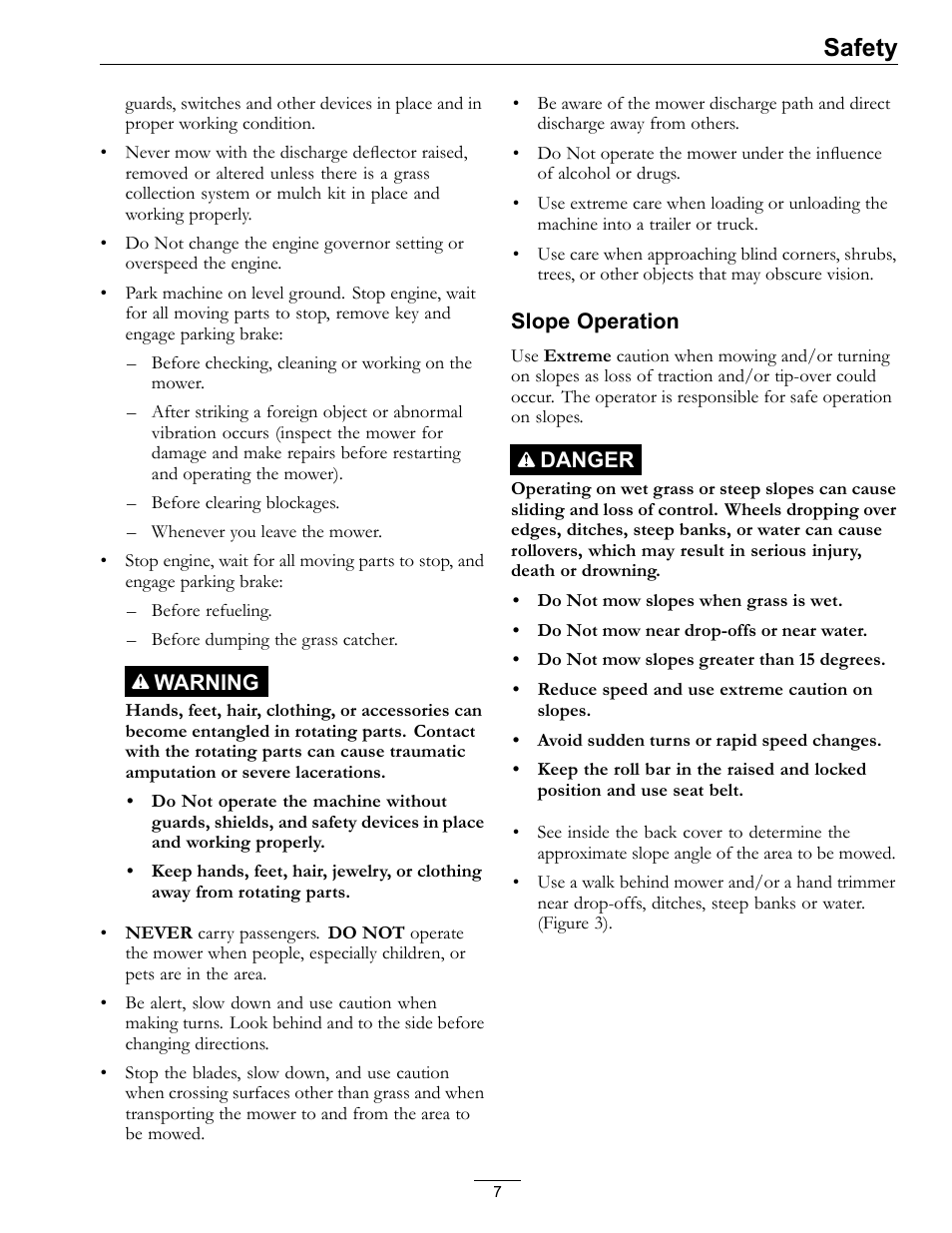 Safety | Exmark Lazer Z DS-Series LZDS User Manual | Page 7 / 60