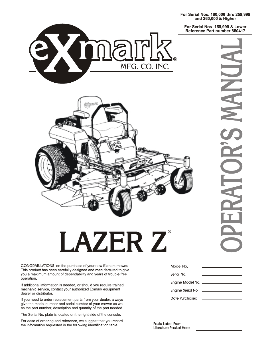 Exmark Lazer HP User Manual | 70 pages
