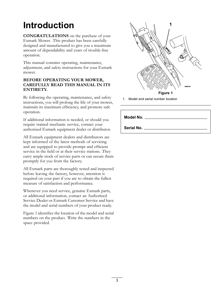 Introduction | Exmark Metro 4500-352 User Manual | Page 3 / 40