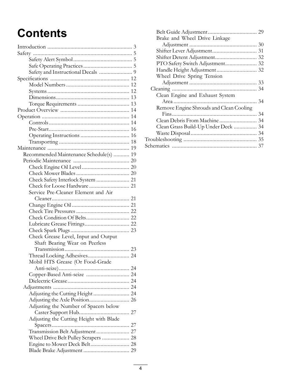 Exmark Metro 4500-352 User Manual | Page 4 / 40