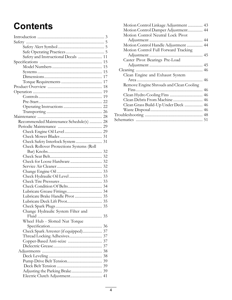 Exmark Lazer Z Advantage Series Models 0 User Manual | Page 4 / 60