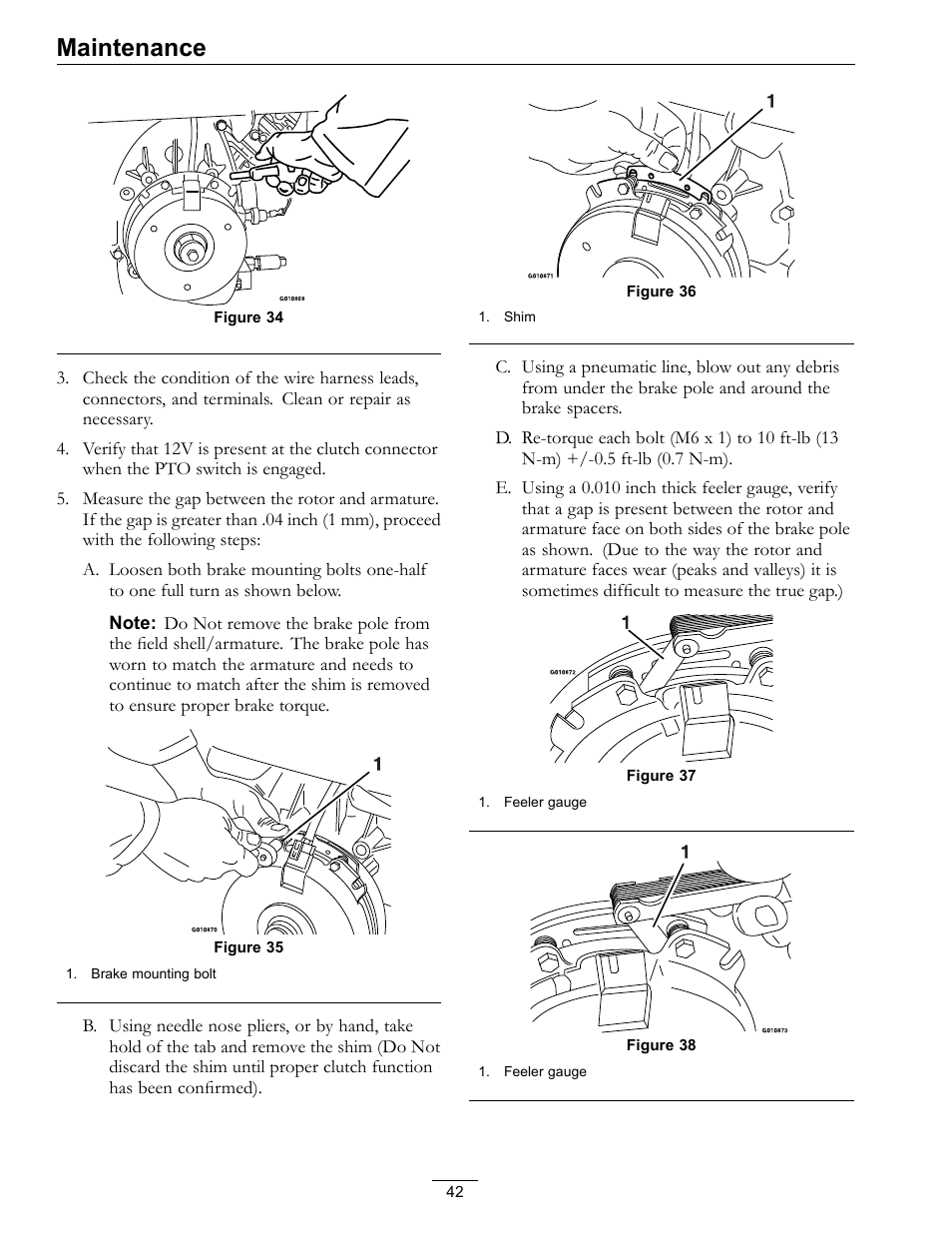 Maintenance | Exmark Lazer Z Advantage Series Models 0 User Manual | Page 42 / 60