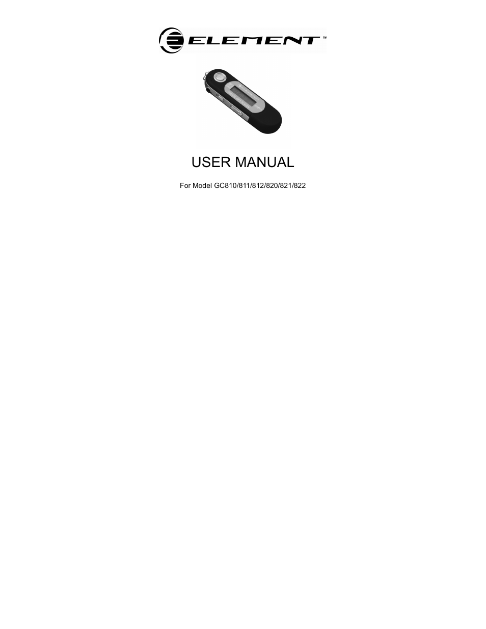 Element GC810 User Manual | 19 pages