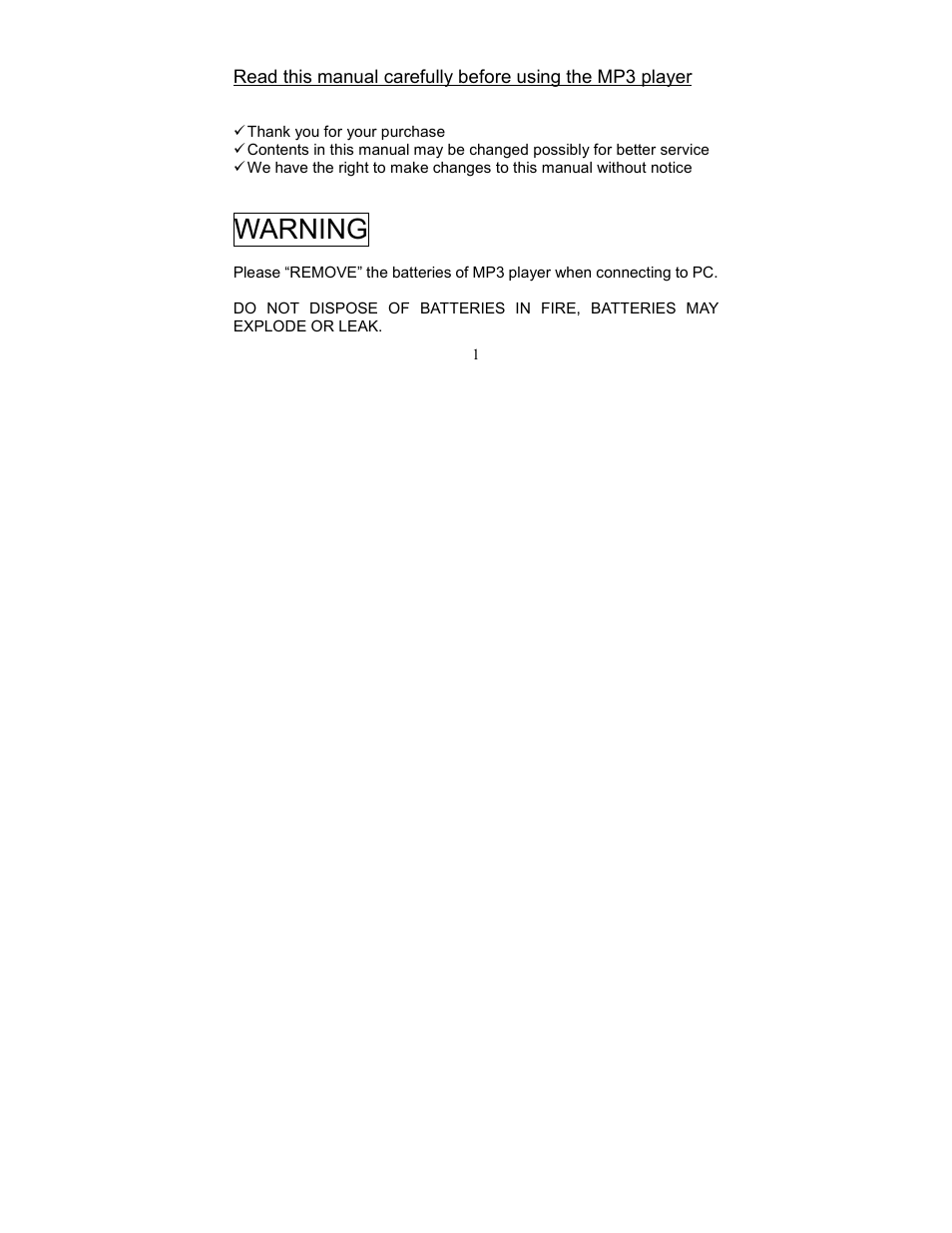 Warning | Element GC810 User Manual | Page 2 / 19