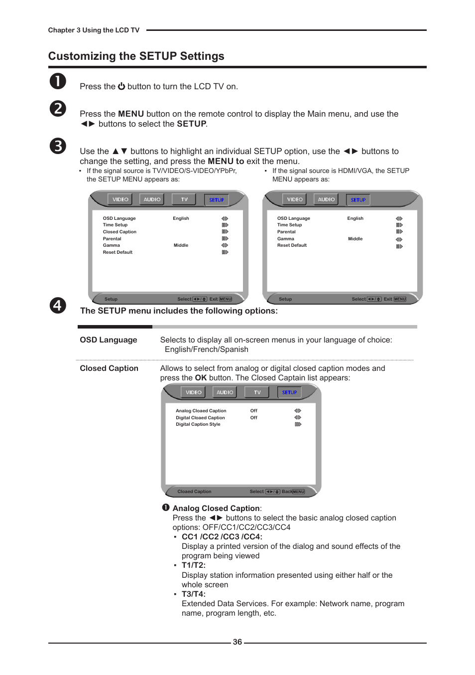 Customizing the setup settings | Element FLW-1920B User Manual | Page 38 / 46