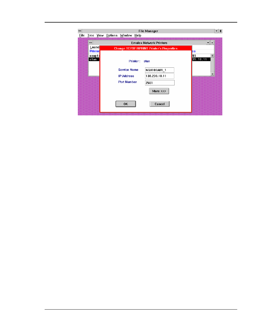 Change netbios printer’s properties, Hange, Rinter | Roperties | Emulex NQTR0V-NATM User Manual | Page 156 / 207