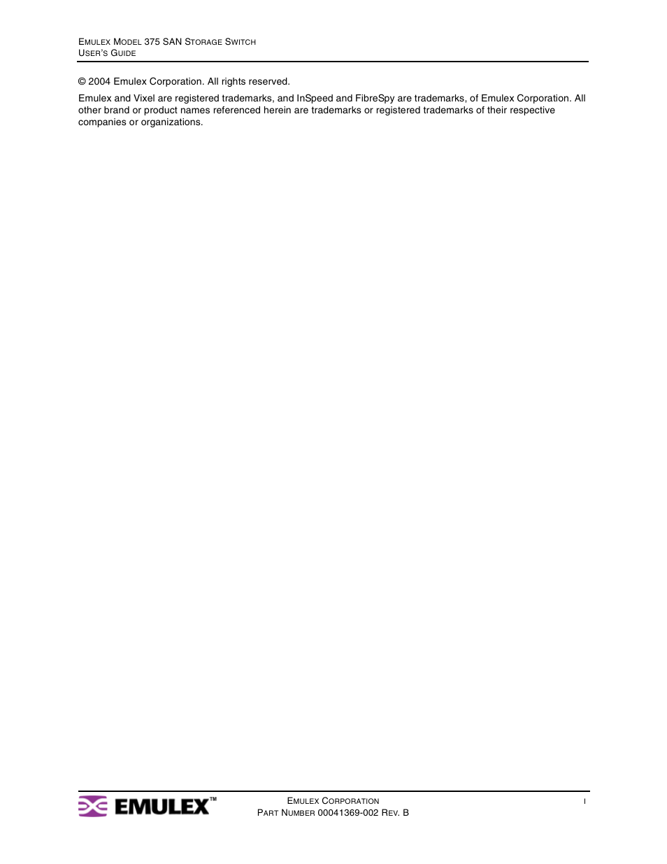 Emulex 375 User Manual | Page 2 / 78
