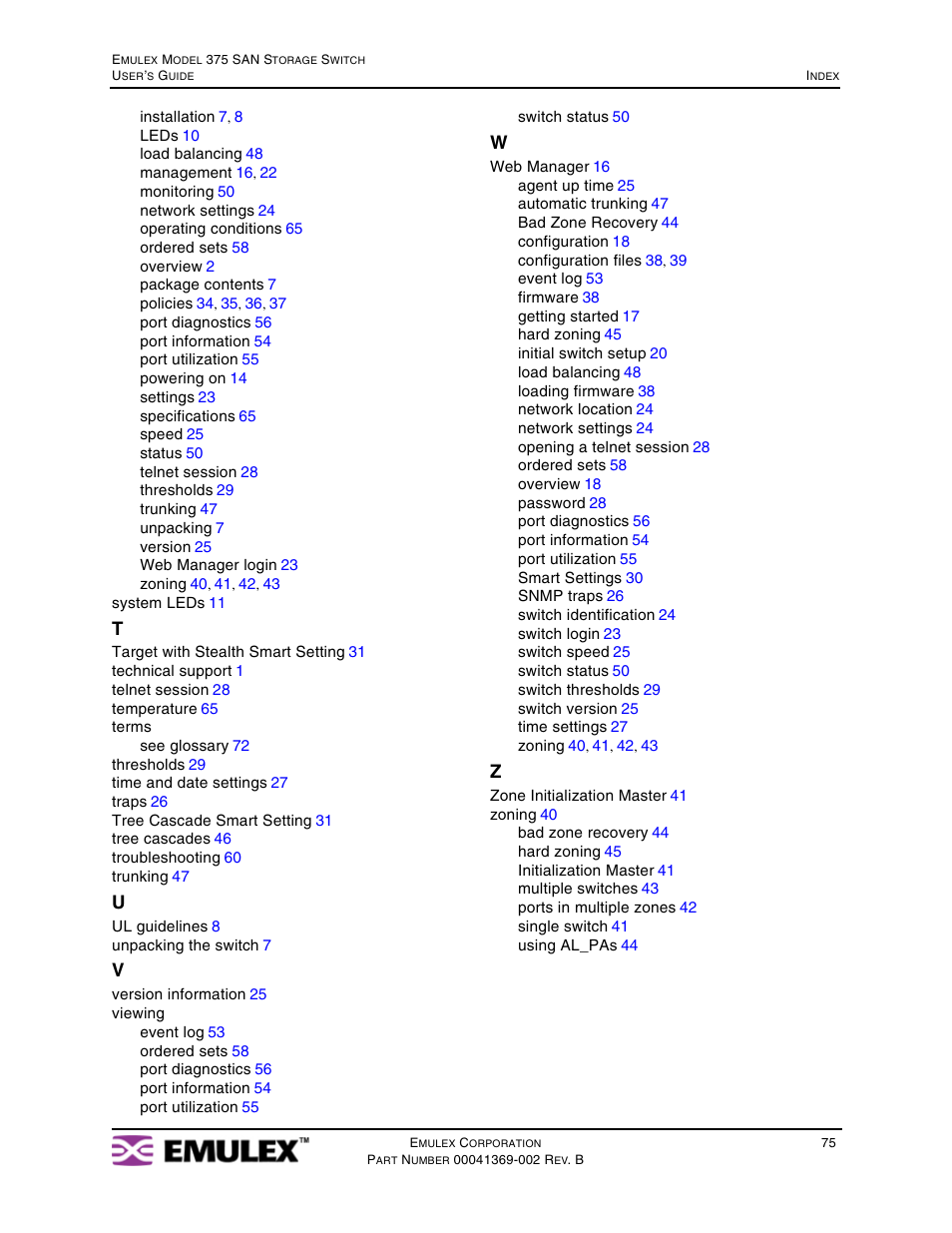 Emulex 375 User Manual | Page 78 / 78