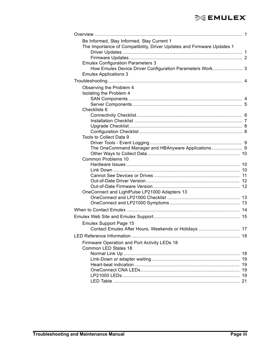 Emulex Adapters User Manual | Page 3 / 24