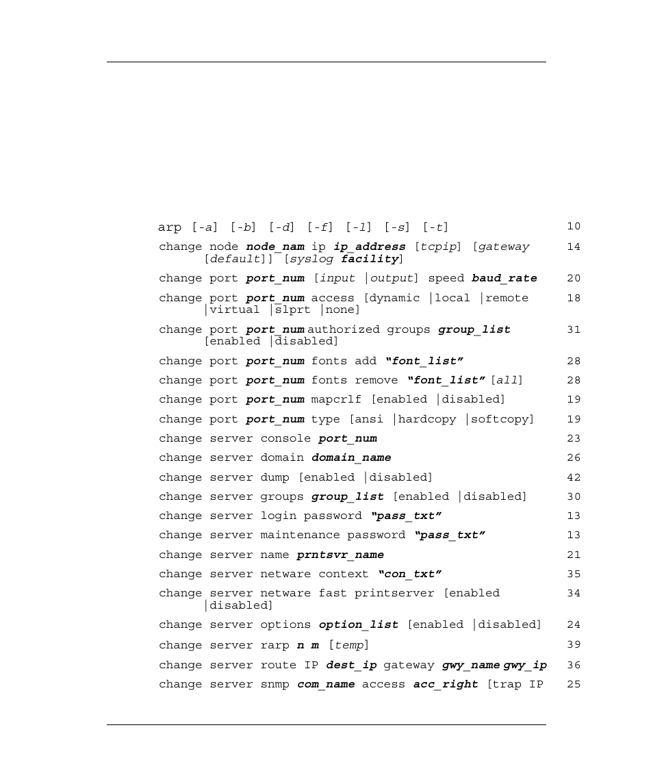 Command summary | Emulex Printer Server User Manual | Page 12 / 51