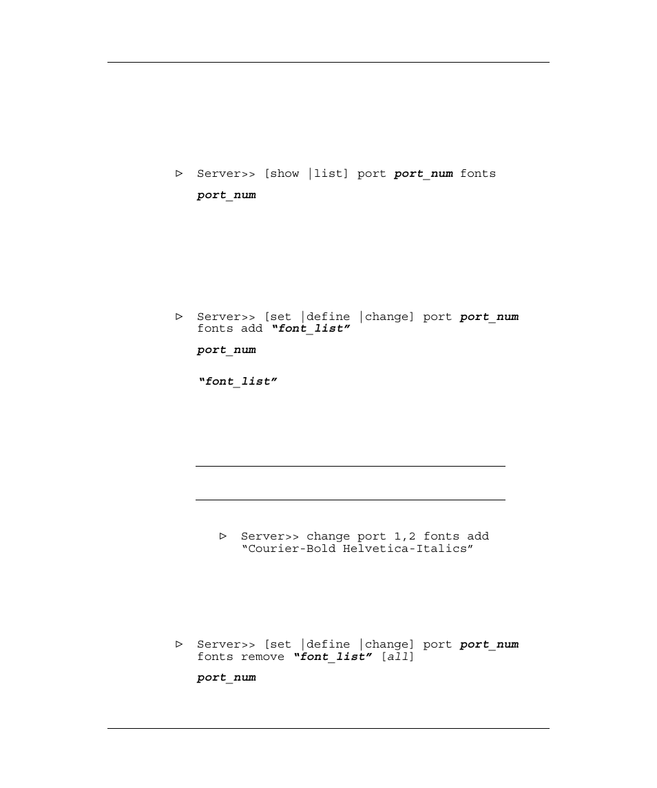 Show fonts, Add fonts - apple, Remove fonts - apple | Onts, Pple, Emove | Emulex Printer Server User Manual | Page 34 / 51