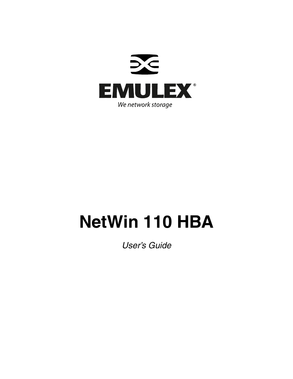 Emulex 110 User Manual | 37 pages