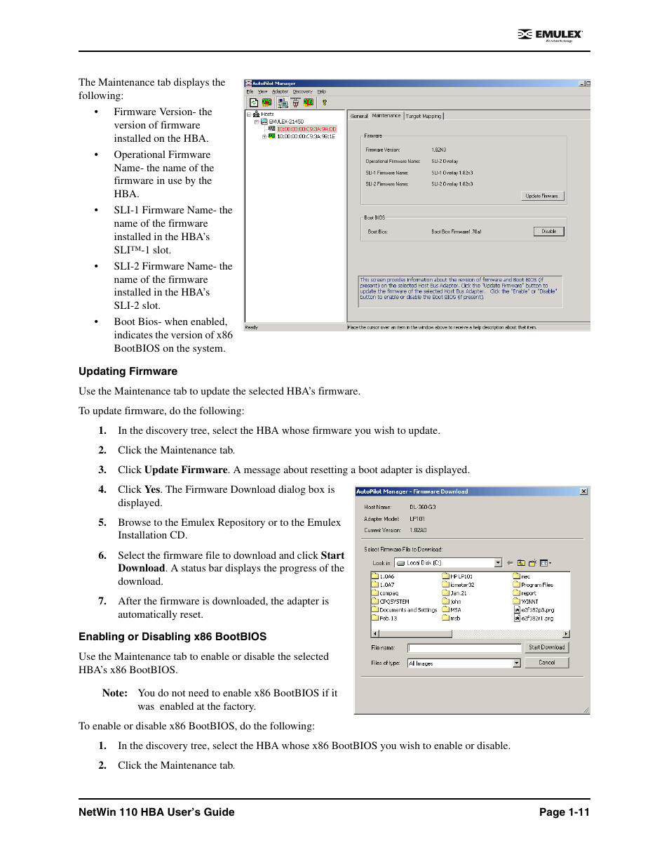 Emulex 110 User Manual | Page 16 / 37
