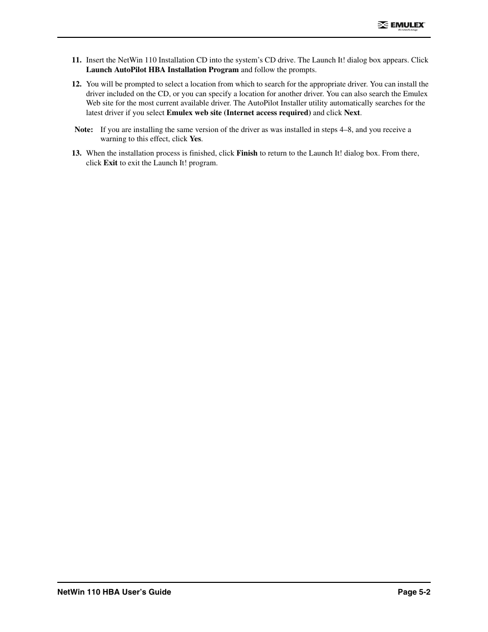 Emulex 110 User Manual | Page 29 / 37