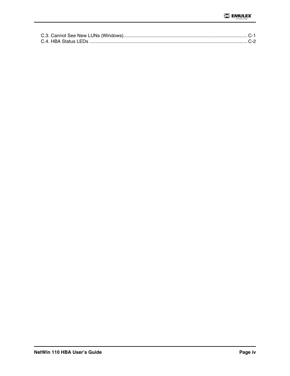 Emulex 110 User Manual | Page 4 / 37