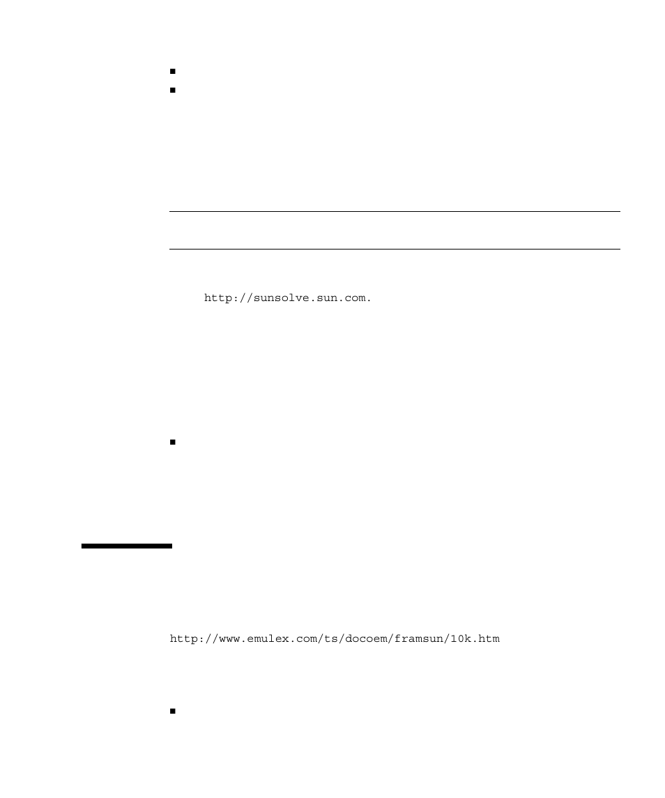 Patches, Sun product information page at emulex | Emulex StorageTek 4 Gb FC Host Bus User Manual | Page 23 / 43