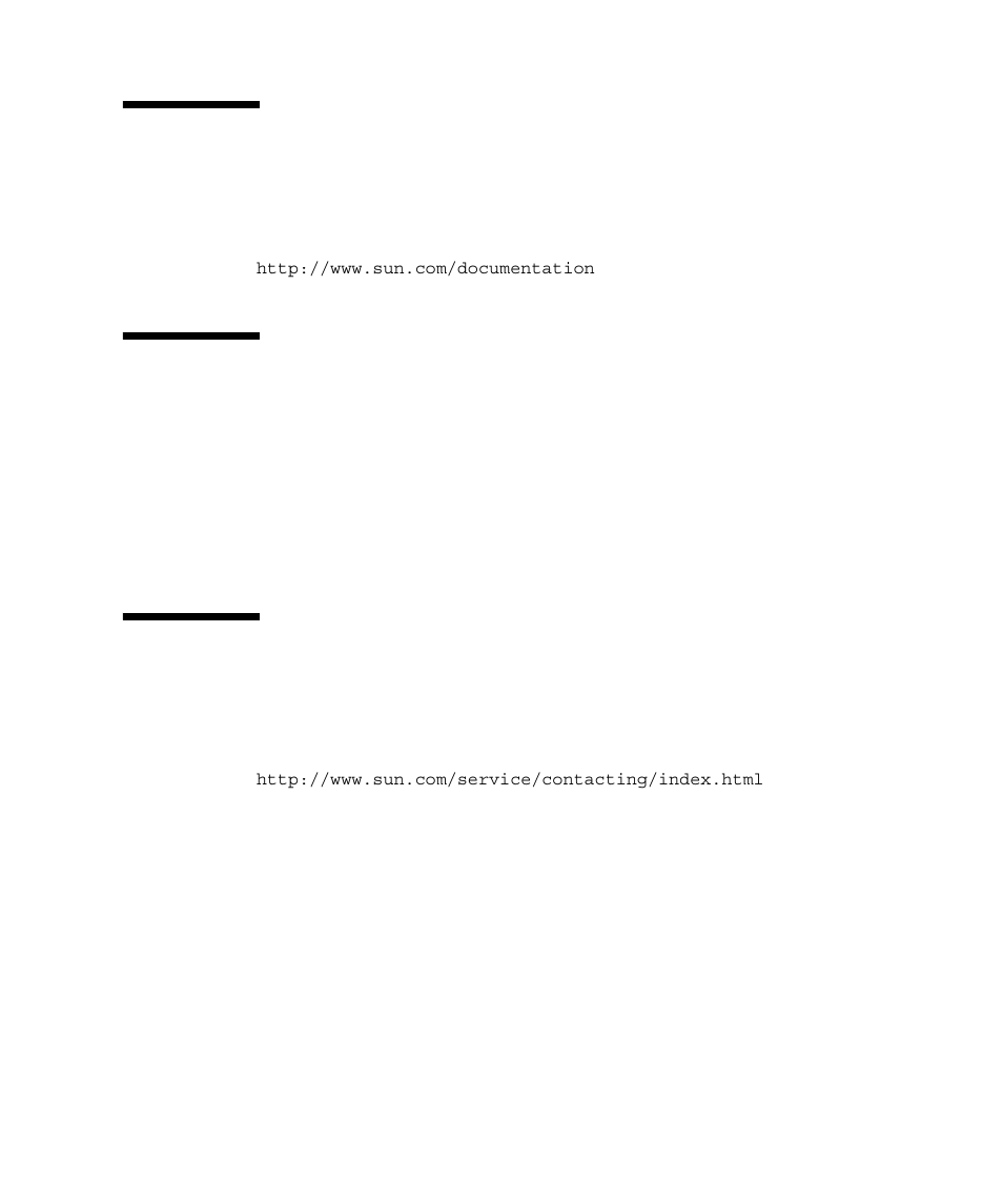 Accessing sun documentation, Third-party web sites, Contacting sun technical support | Emulex StorageTek 4 Gb FC Host Bus User Manual | Page 7 / 43
