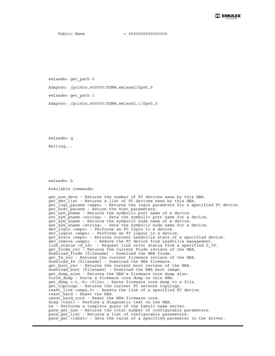 Get_path <index, Get_path <index> q | Emulex EMULEX User Manual | Page 28 / 36