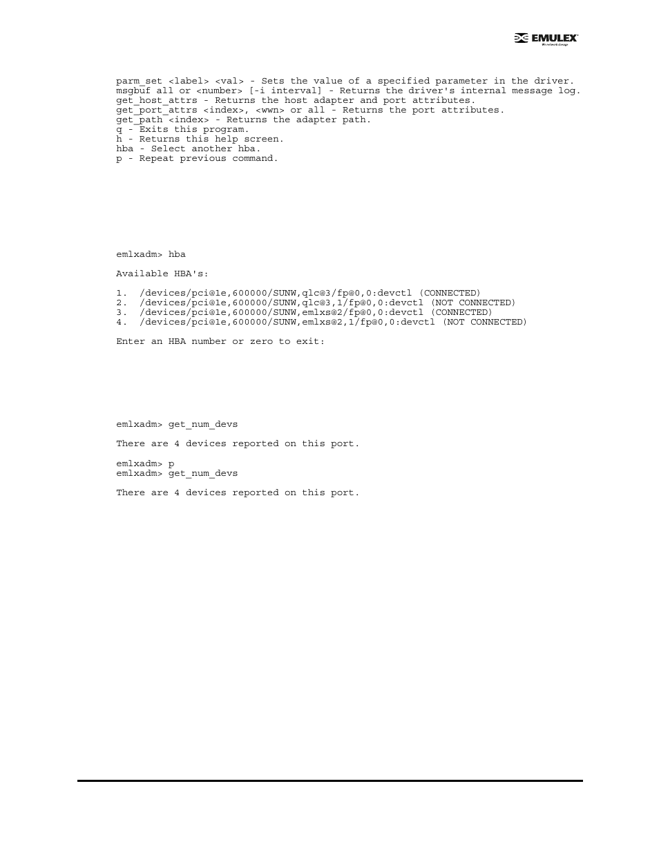 Hba p | Emulex EMULEX User Manual | Page 29 / 36