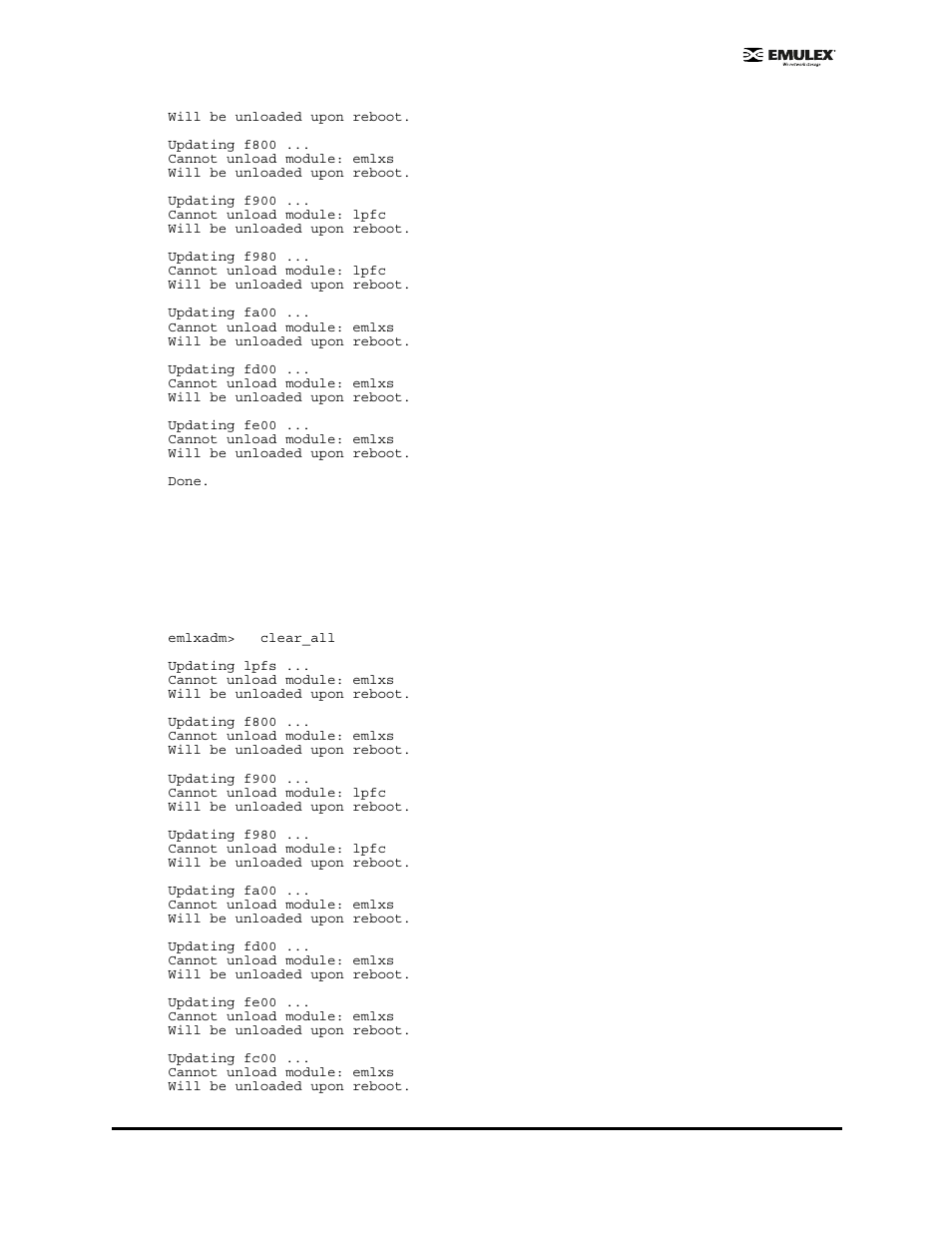 Clear_all | Emulex EMULEX User Manual | Page 35 / 36