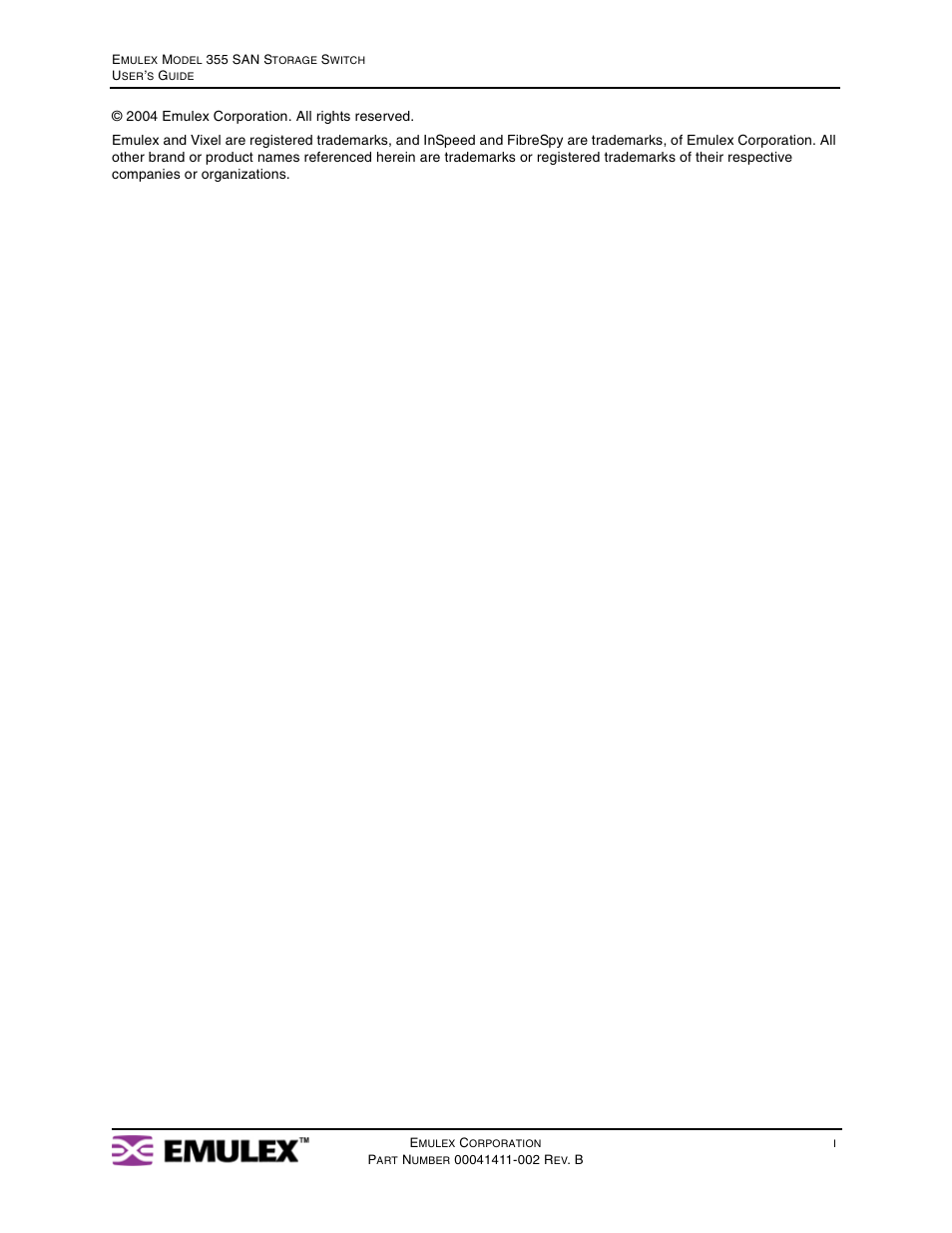 Emulex 355 User Manual | Page 2 / 73
